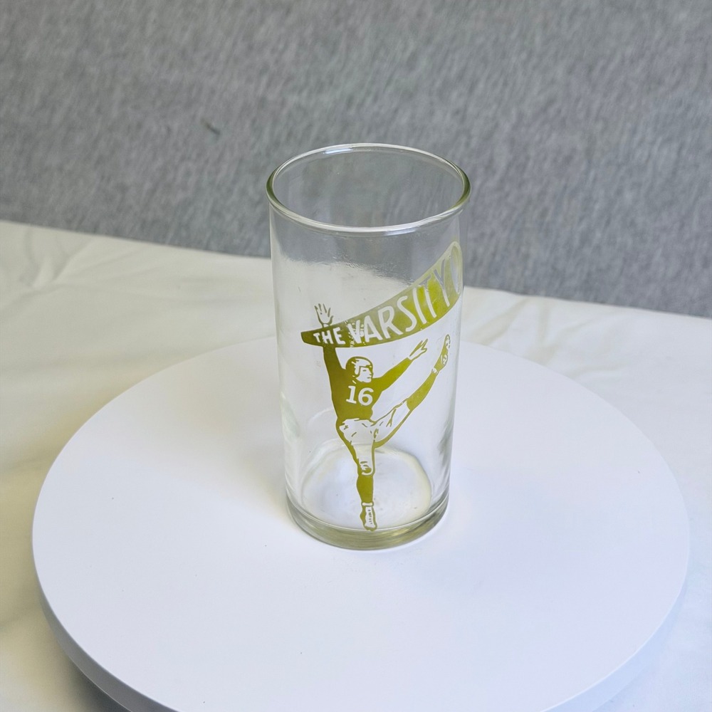 Vintage The Varsity Atlanta Football Kicker #16 Drinking Glass Tumbler Green - Picture 4 of 7